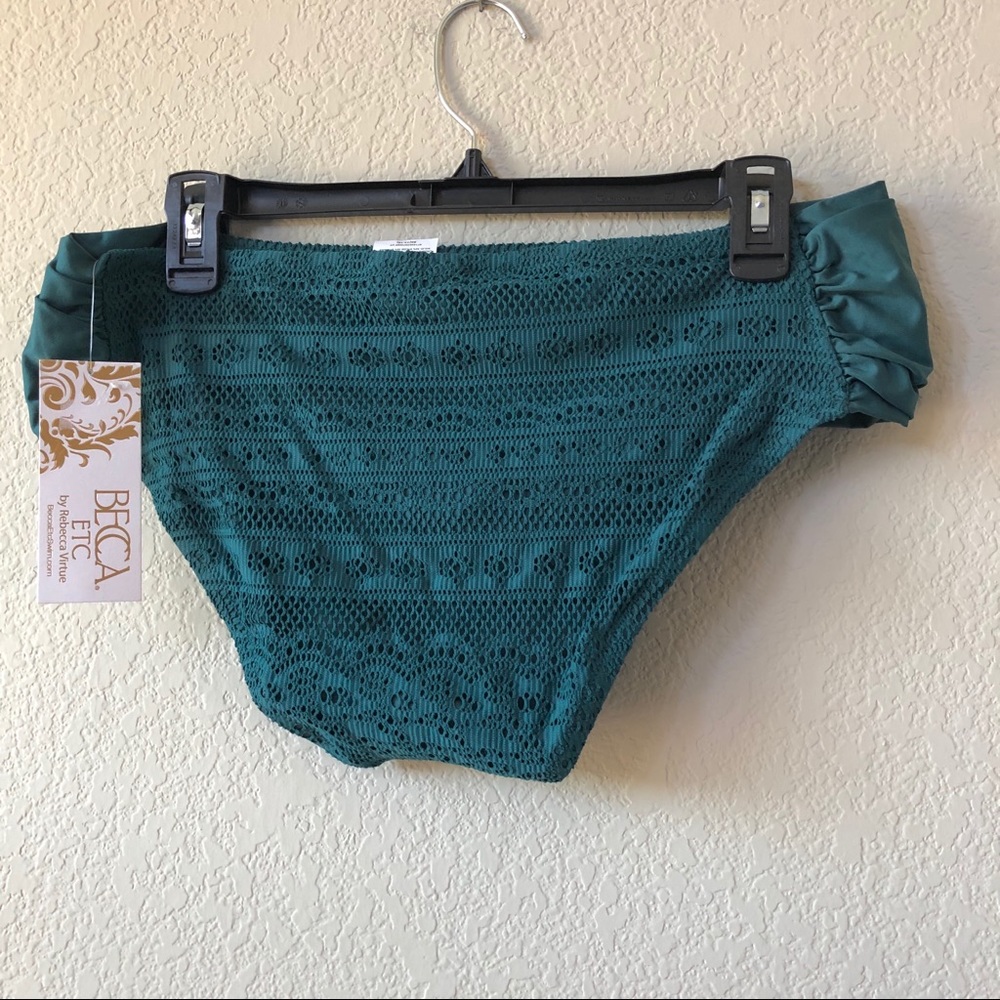 NWT Becca Crochet Tab Side Bikini Swim Bottoms 0X - Picture 3 of 3